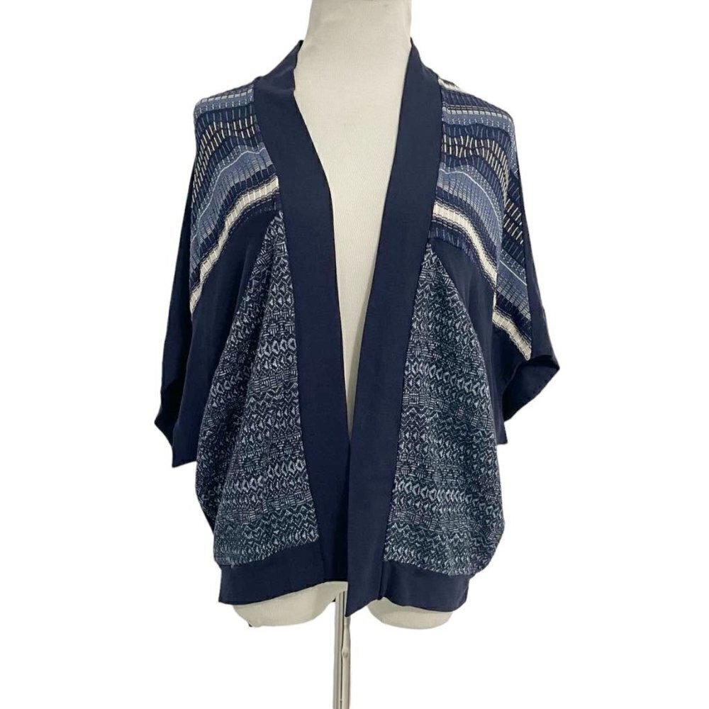 Desigual Size Medium Cardigan Open Front Knit Abstract Art to Wear Boho
